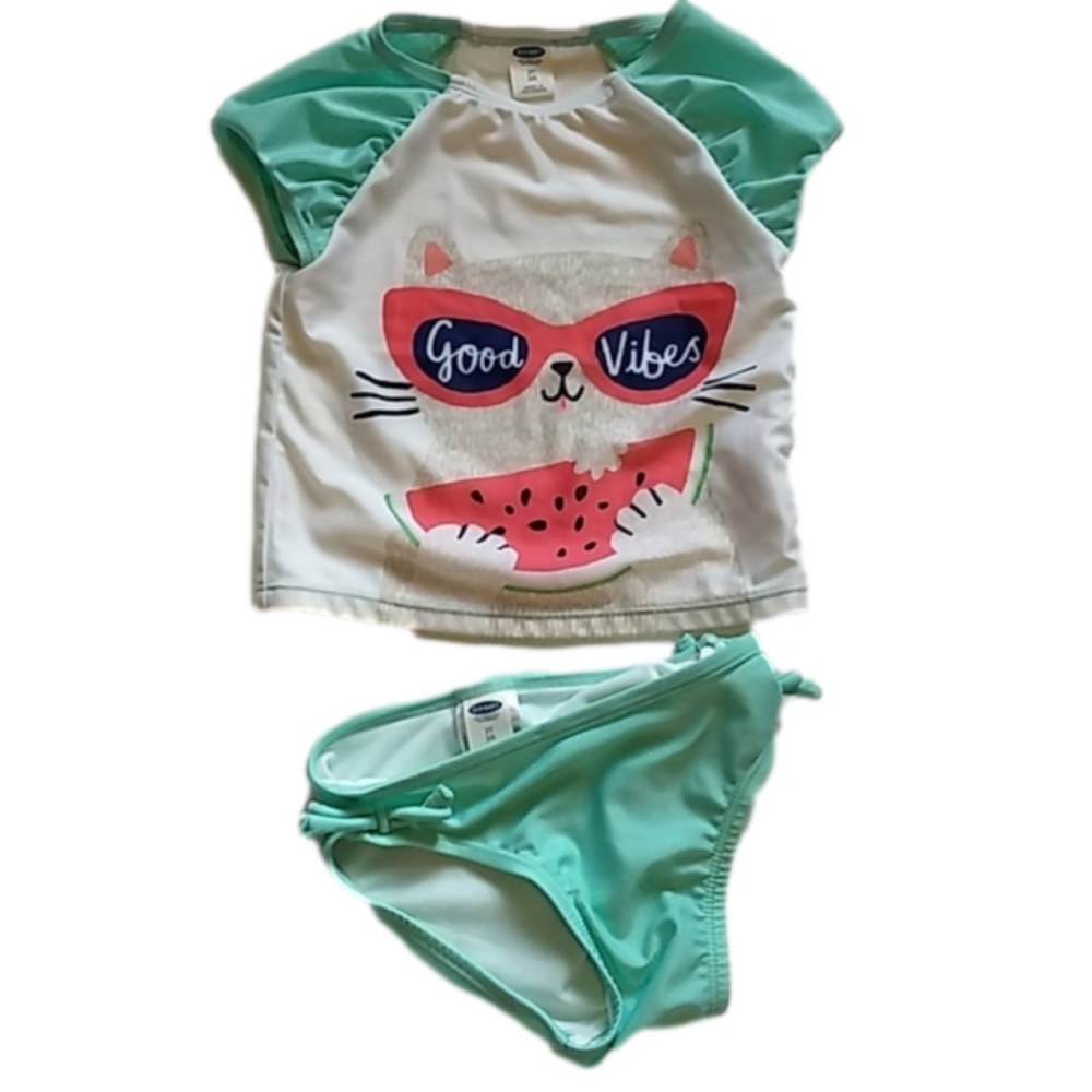 Old Navy Cat Watermelon Toddler Girl Swimsuit * 2T
